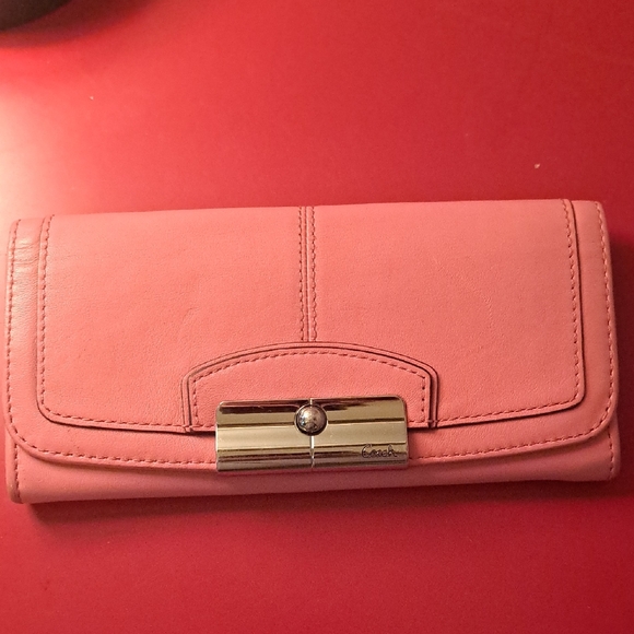 Coach Pink Leather Wallet - Picture 1 of 7